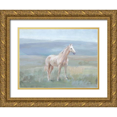 Mountain Mare Gold Ornate Wood Framed Art Print with Double Matting by Nai, Danhui