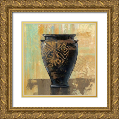 Glazed Pot III with Decoration Gold Ornate Wood Framed Art Print with Double Matting by Vassileva, Silvia
