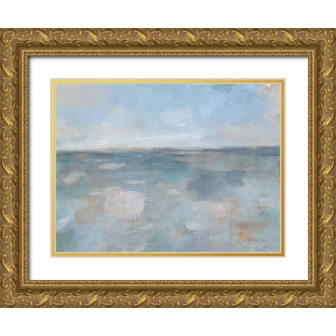 Simply by the Sea Gold Ornate Wood Framed Art Print with Double Matting by Nai, Danhui