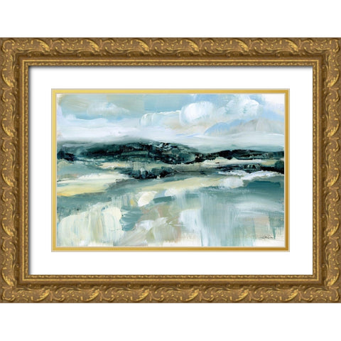 Clouds at Hilltop Gold Ornate Wood Framed Art Print with Double Matting by Pete, Katrina