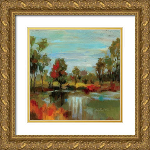 Hidden Pond Hues I Gold Ornate Wood Framed Art Print with Double Matting by Vassileva, Silvia