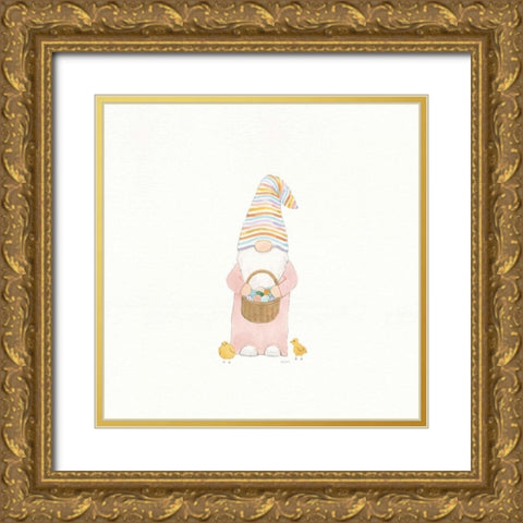 Easter Gnomes II Gold Ornate Wood Framed Art Print with Double Matting by Jackson, Jenaya
