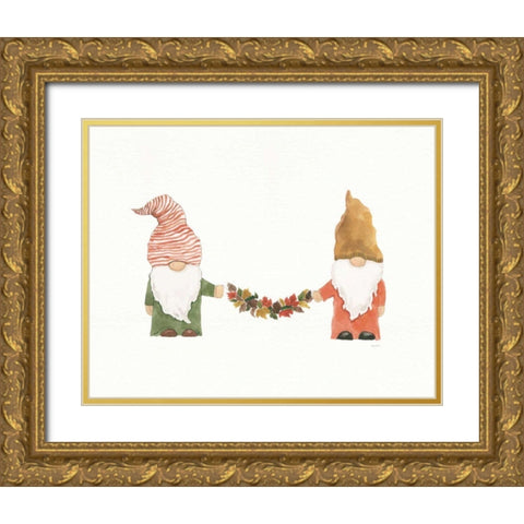 Harvest Gnomes IV Gold Ornate Wood Framed Art Print with Double Matting by Jackson, Jenaya