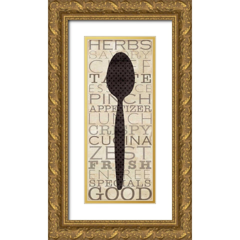 Kitchen Words II Gold Ornate Wood Framed Art Print with Double Matting by Pela Studio