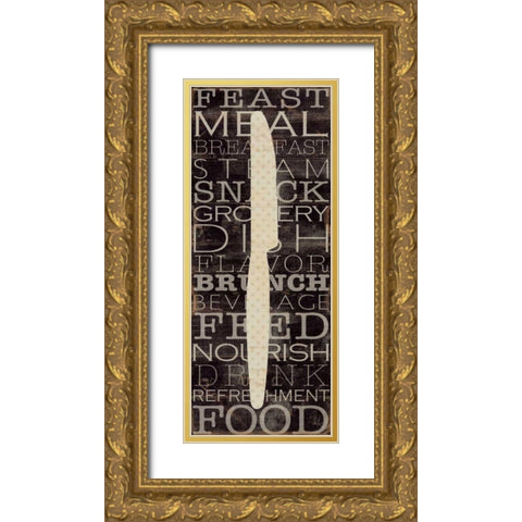Kitchen Words III Gold Ornate Wood Framed Art Print with Double Matting by Pela Studio