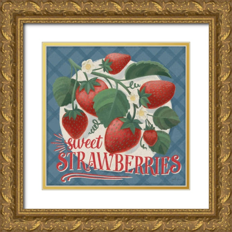 Berry Breeze IV Gold Ornate Wood Framed Art Print with Double Matting by Penner, Janelle