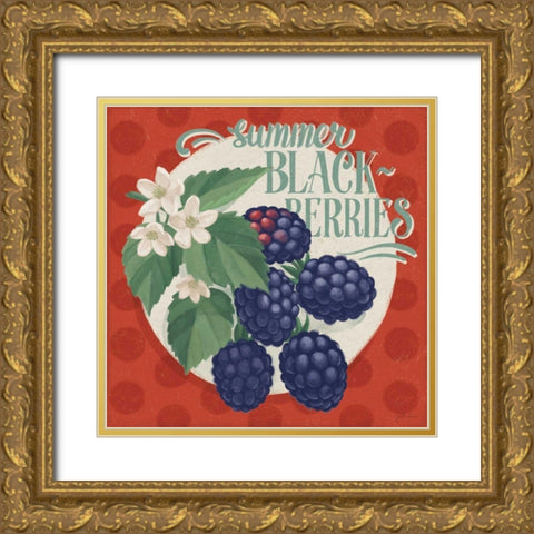 Berry Breeze V Gold Ornate Wood Framed Art Print with Double Matting by Penner, Janelle