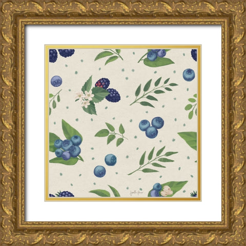 Berry Breeze Pattern II Gold Ornate Wood Framed Art Print with Double Matting by Penner, Janelle