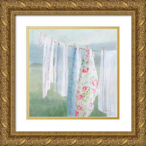 Laundry Day I Gold Ornate Wood Framed Art Print with Double Matting by Nai, Danhui