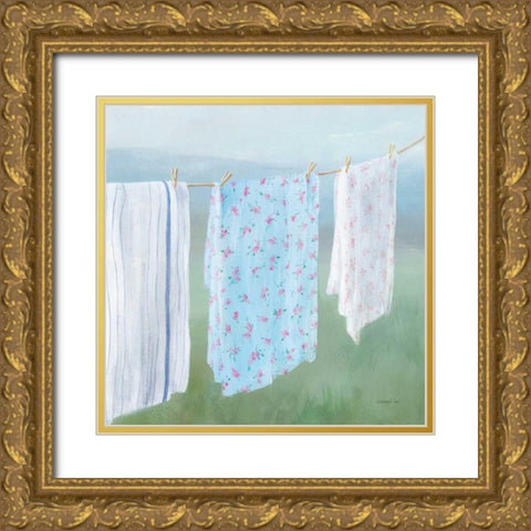 Laundry Day II Gold Ornate Wood Framed Art Print with Double Matting by Nai, Danhui