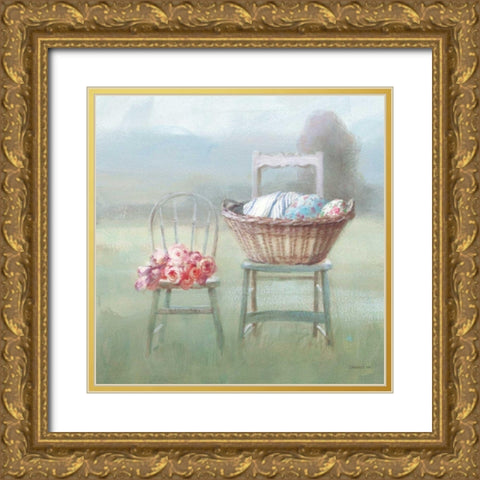 Laundry Day III Gold Ornate Wood Framed Art Print with Double Matting by Nai, Danhui