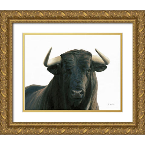 Bullish Gold Ornate Wood Framed Art Print with Double Matting by Wiens, James