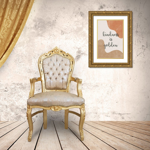Kindness Warm Gold Ornate Wood Framed Art Print with Double Matting by Thorns, Becky
