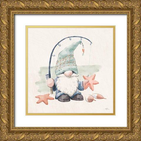 Beach Gnomes I Gold Ornate Wood Framed Art Print with Double Matting by Penner, Janelle