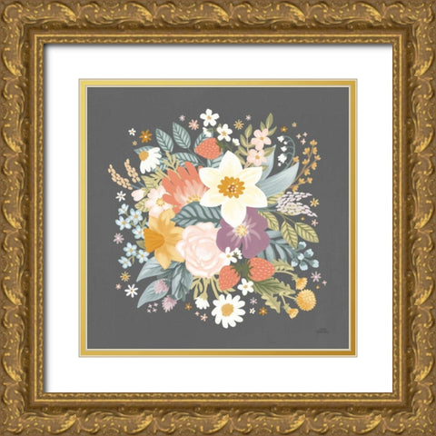 Spring Garden VII Gold Ornate Wood Framed Art Print with Double Matting by Marshall, Laura