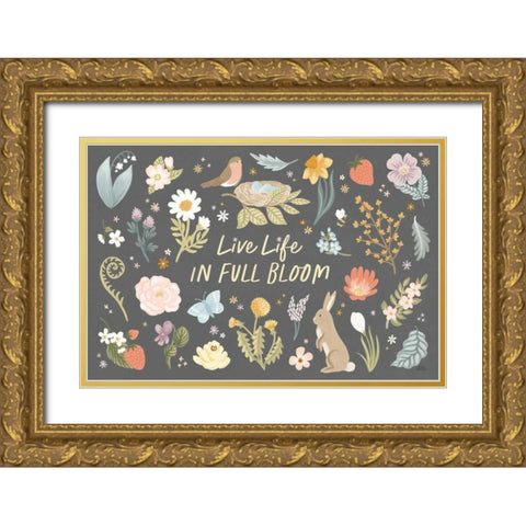 Spring Garden I Dark Gold Ornate Wood Framed Art Print with Double Matting by Marshall, Laura