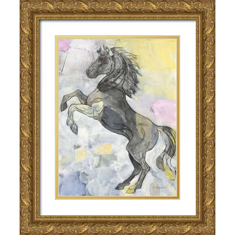 Unbridled Gold Ornate Wood Framed Art Print with Double Matting by Hristova, Albena