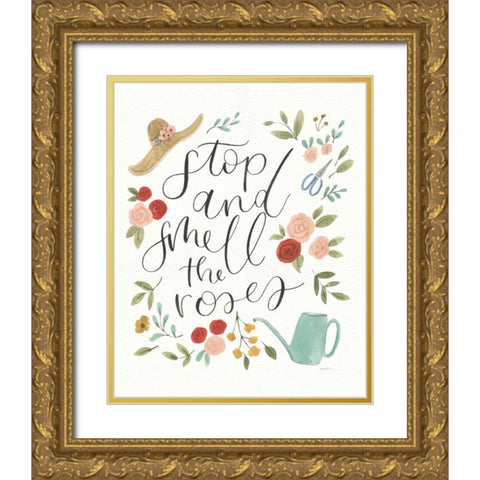 Life in Full Bloom I Gold Ornate Wood Framed Art Print with Double Matting by Jackson, Jenaya