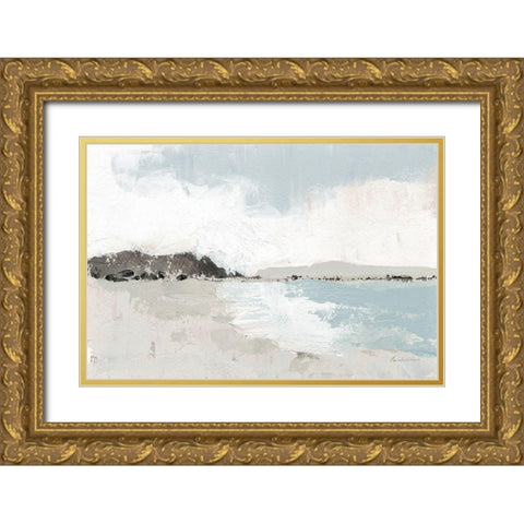 Calm Water Neutral Gold Ornate Wood Framed Art Print with Double Matting by Munger, Pamela