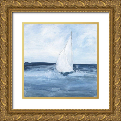 Sailboats I Gold Ornate Wood Framed Art Print with Double Matting by Paschke, Chris