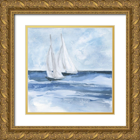 Sailboats III Gold Ornate Wood Framed Art Print with Double Matting by Paschke, Chris