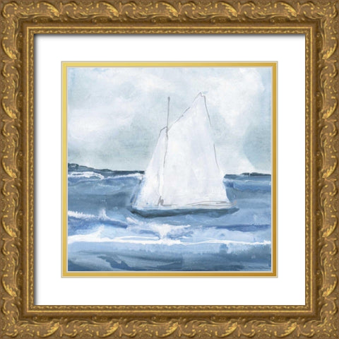 Sailboats IV Gold Ornate Wood Framed Art Print with Double Matting by Paschke, Chris