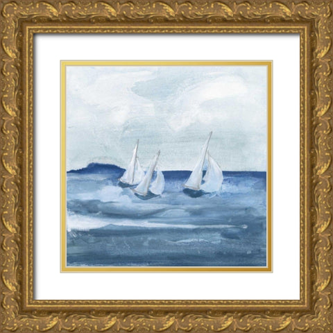 Sailboats VIII Gold Ornate Wood Framed Art Print with Double Matting by Paschke, Chris