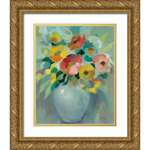 Vibrant Bouquet Gold Ornate Wood Framed Art Print with Double Matting by Vassileva, Silvia