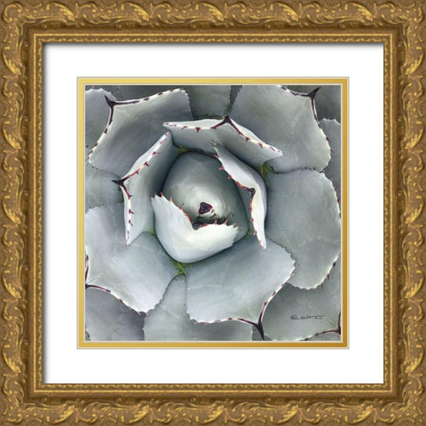 Cactus Verde I Gold Ornate Wood Framed Art Print with Double Matting by Goldstein, Ed