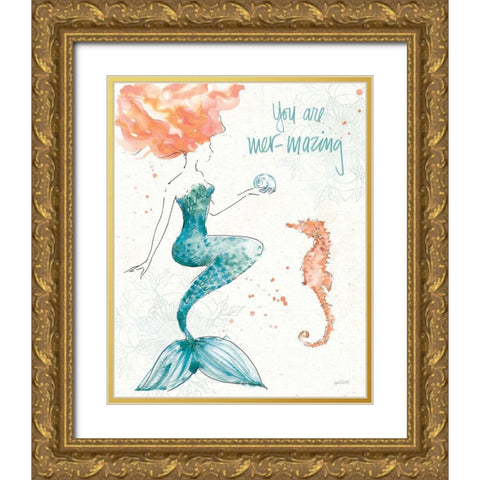 Sea Sirens I Gold Ornate Wood Framed Art Print with Double Matting by Tavoletti, Anne