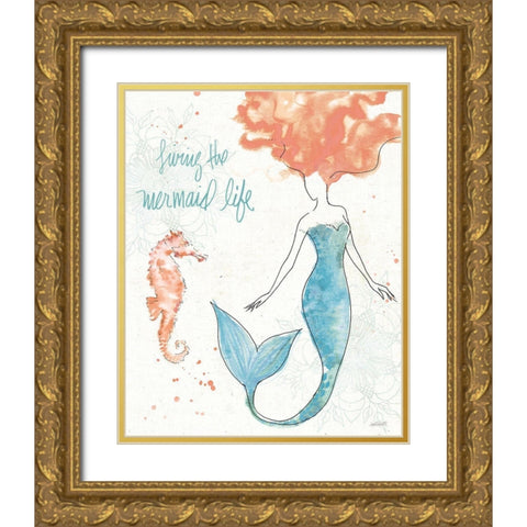 Sea Sirens II Gold Ornate Wood Framed Art Print with Double Matting by Tavoletti, Anne