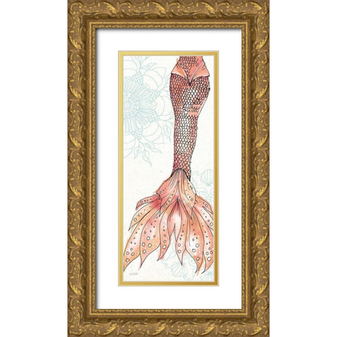 Sea Sirens IV Gold Ornate Wood Framed Art Print with Double Matting by Tavoletti, Anne