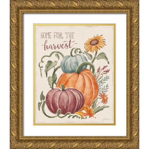 Harvest Jewels IV Gold Ornate Wood Framed Art Print with Double Matting by Penner, Janelle