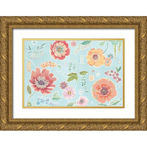 Happy Meadow I Gold Ornate Wood Framed Art Print with Double Matting by Brissonnet, Daphne