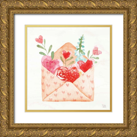 Love Always I Gold Ornate Wood Framed Art Print with Double Matting by June, Dina