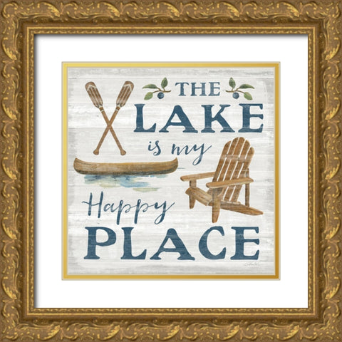 Lakeside Retreat IX Canoe Gold Ornate Wood Framed Art Print with Double Matting by Vassileva, Silvia