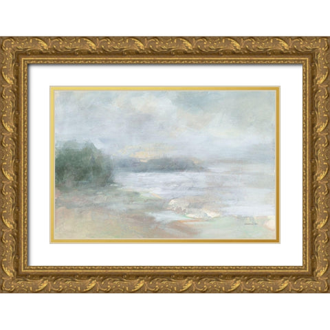 Bay Fog Gold Ornate Wood Framed Art Print with Double Matting by Nai, Danhui