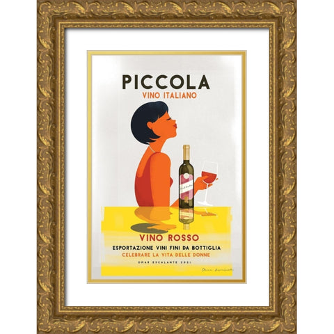 Vino Rosso I Gold Ornate Wood Framed Art Print with Double Matting by Escalante, Omar