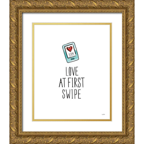 Valentines XI Gold Ornate Wood Framed Art Print with Double Matting by York, Leah