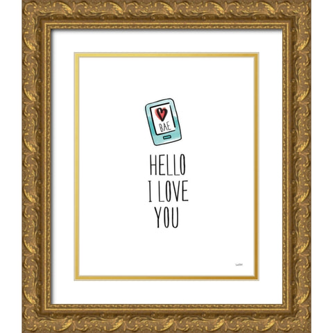 Valentines XI BAE Gold Ornate Wood Framed Art Print with Double Matting by York, Leah