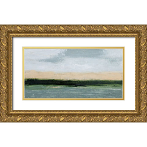 Sea Green Gold Ornate Wood Framed Art Print with Double Matting by Munger, Pamela