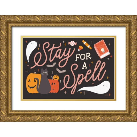 Trick or Treat I Gold Ornate Wood Framed Art Print with Double Matting by Marshall, Laura