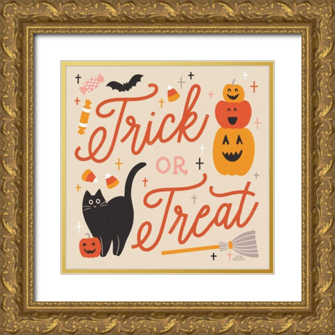Trick or Treat II Gold Ornate Wood Framed Art Print with Double Matting by Marshall, Laura