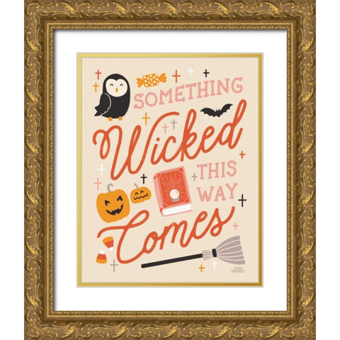 Trick or Treat IV Gold Ornate Wood Framed Art Print with Double Matting by Marshall, Laura