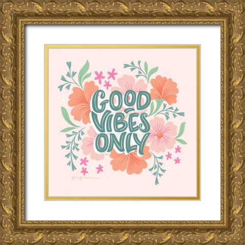 Boho Florals II Gold Ornate Wood Framed Art Print with Double Matting by Graham, Gia