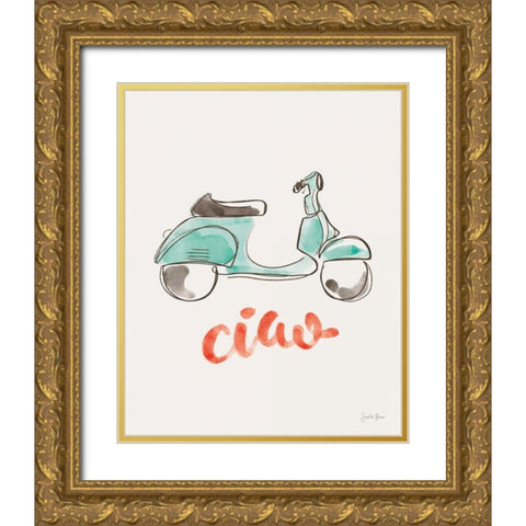 Ciao Vespa I Gold Ornate Wood Framed Art Print with Double Matting by Penner, Janelle