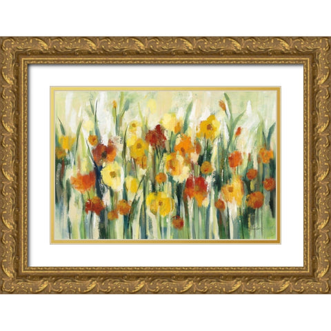 End of Summer Garden Gold Ornate Wood Framed Art Print with Double Matting by Vassileva, Silvia