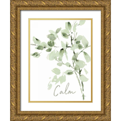 Cascading Branches II Calm Gold Ornate Wood Framed Art Print with Double Matting by Pete, Katrina