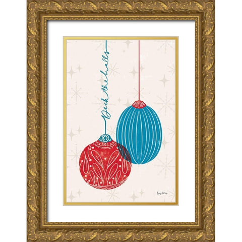 Retro Ornaments I Gold Ornate Wood Framed Art Print with Double Matting by Thorns, Becky