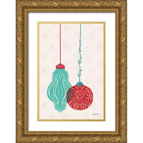 Retro Ornaments III Gold Ornate Wood Framed Art Print with Double Matting by Thorns, Becky